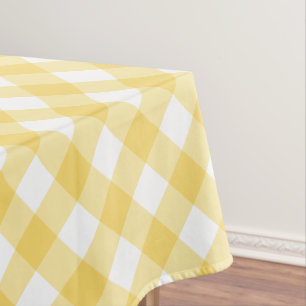 Nappe En vichy Jaune Et Blanc Motif Plaid