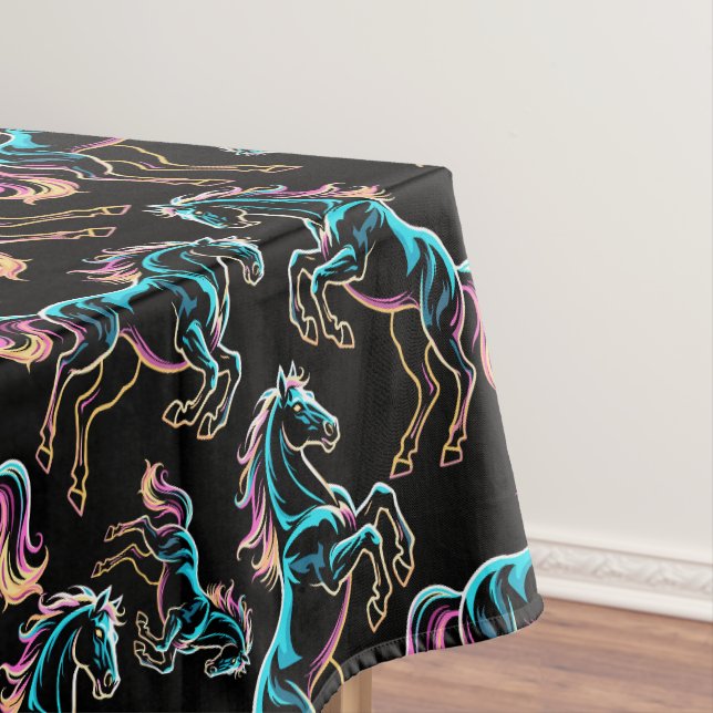 Nappe Enseigne au néon Cheval Style Rétro Glitch (In Situ)
