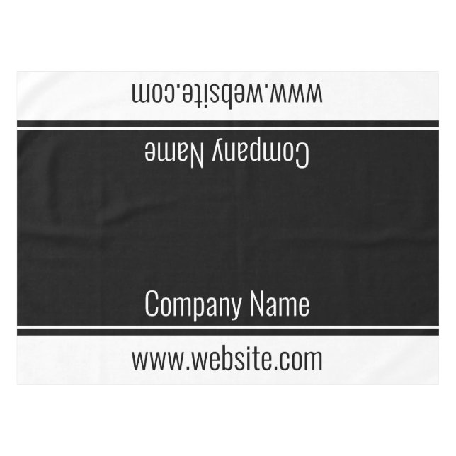Nappe Entreprise Noir et Blanc Nom Site Web Texte (Devant (Horizontal))