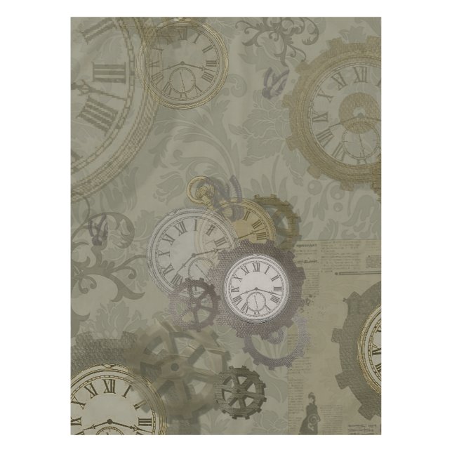 Nappe Estampunk vert olive vintage (Devant)