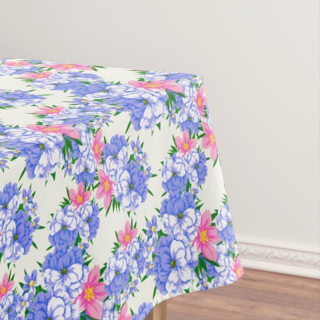 Nappe Eté Jardin Floral Rose violet Aquarelle (In Situ)