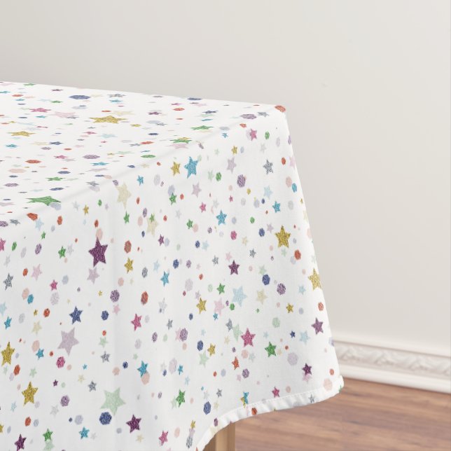 Nappe Étoiles Anniversaire Enfants Points Polka  (In Situ)