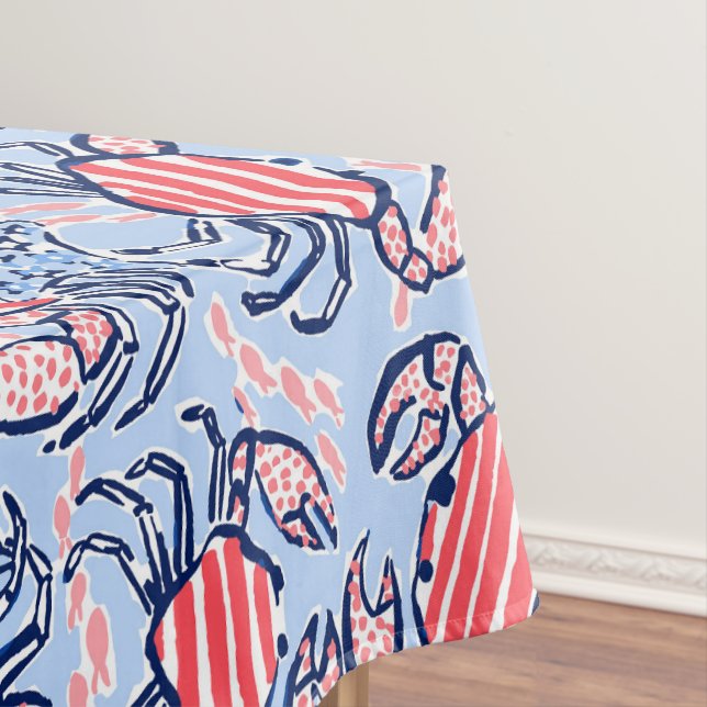 Nappe Étoiles de crabes patriotiques Bleu Rouge (In Situ)