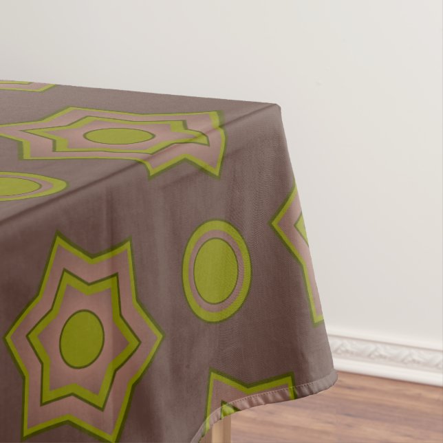 Nappe Étoiles et cercles en brun et vert (In Situ)