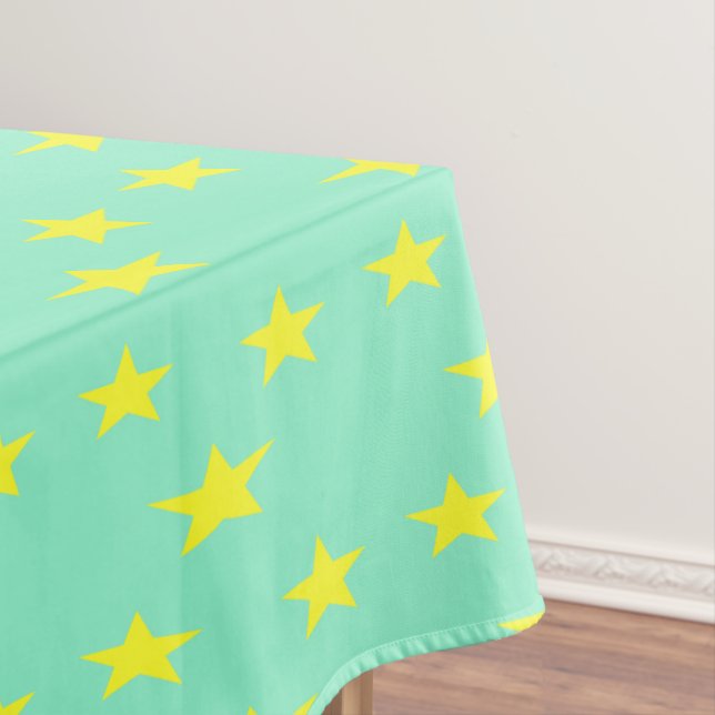 Nappe étoiles jaunes sur turquoise (In Situ)