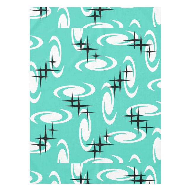 Nappe Étoiles Motif Turquoise (Devant)