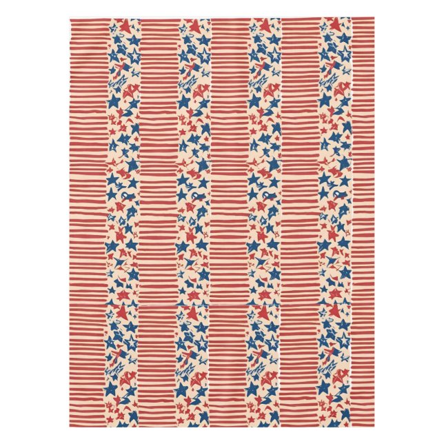 Nappe Étoiles rouges et bleues et rayures 4 juillet (Devant)