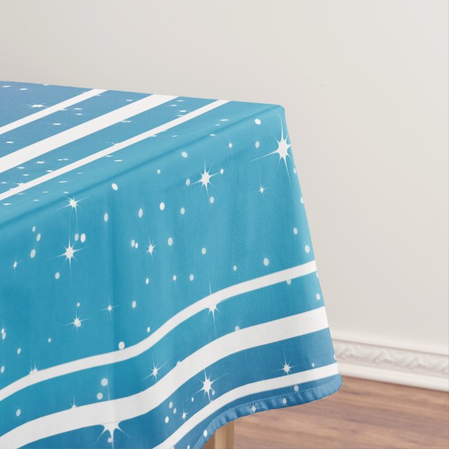 Nappe Étoiles simples sur dégradé bleu avec bandes blanc (In Situ)