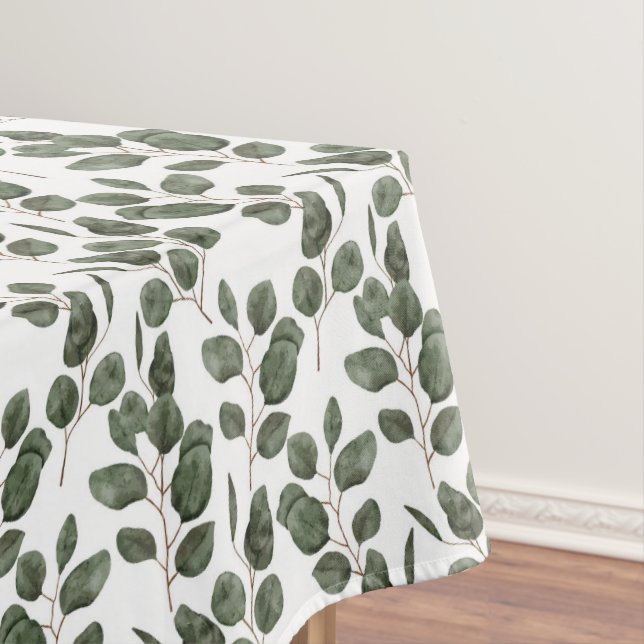 Nappe Eucalyptus Verdure Botanique Tendance Vert Blanc  (In Situ)