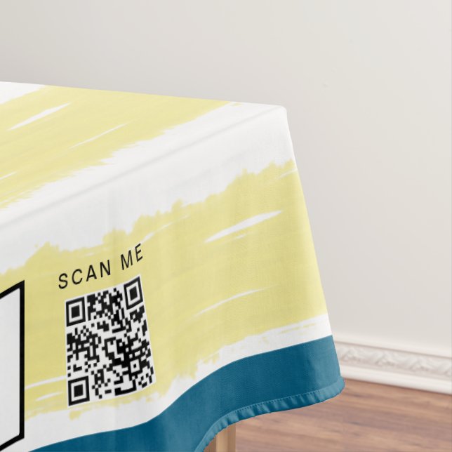 Nappe Exposition d'artisanat Bleu Aquarelle Jaune 60 x 8 (In Situ)