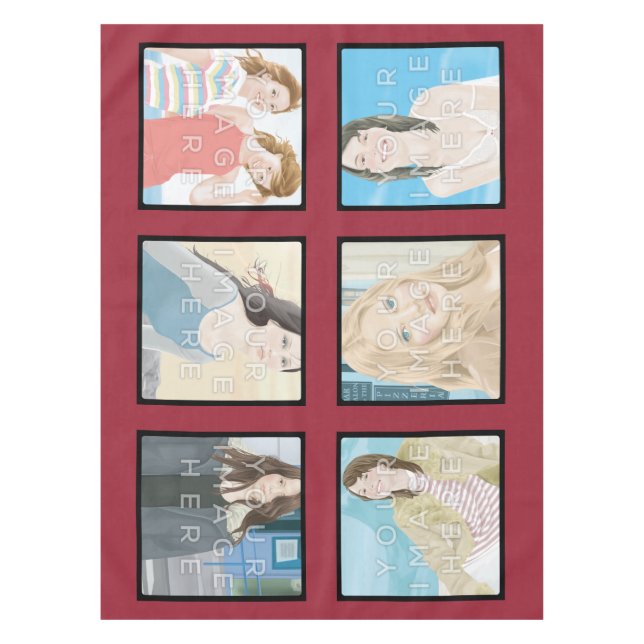 Nappe faite sur commande rouge de coton (Devant)