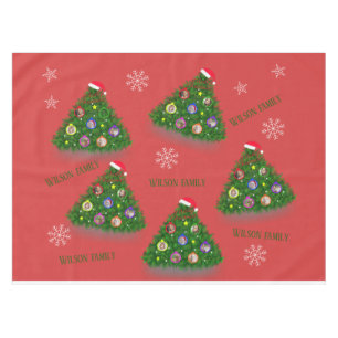 Nappe Famille dans l'arbre de Noël