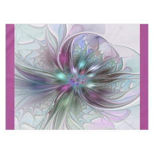 Nappe Fantaisie Abstraite Moderne Fleur Fractale Colorée