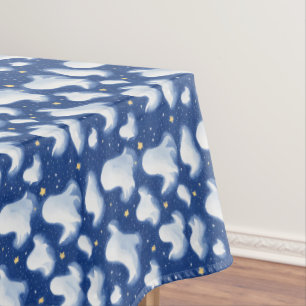 Nappe Fantôme amusant Ciel bleu Halloween Nuit Étoile Aq