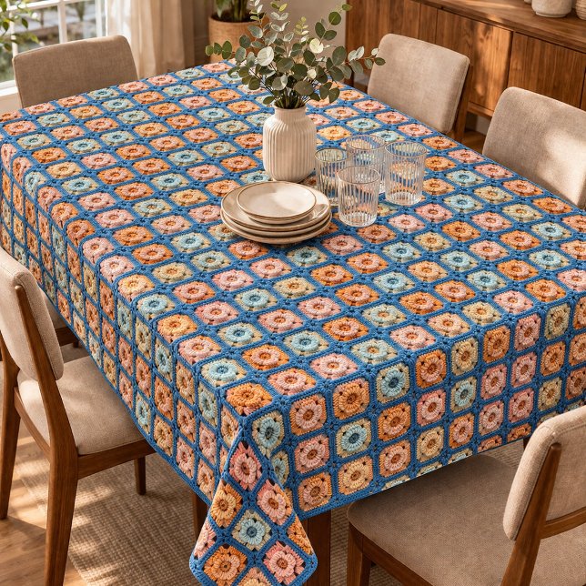 Nappe Faux Granny Square Motif de Crochet  (Créateur téléchargé)