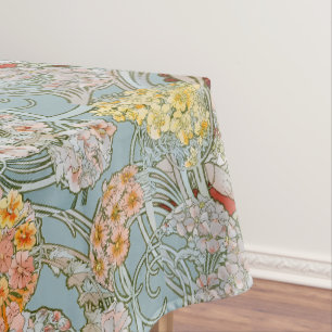 Nappe Femme Art Nouveau et motif floral de Mucha