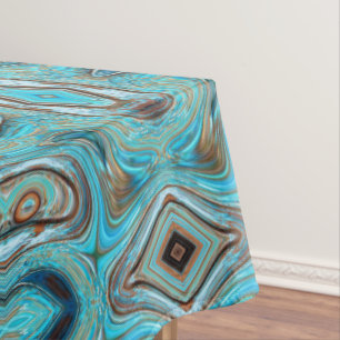 Nappe ferme bleu turquoise Tourbillons turquoise à grain