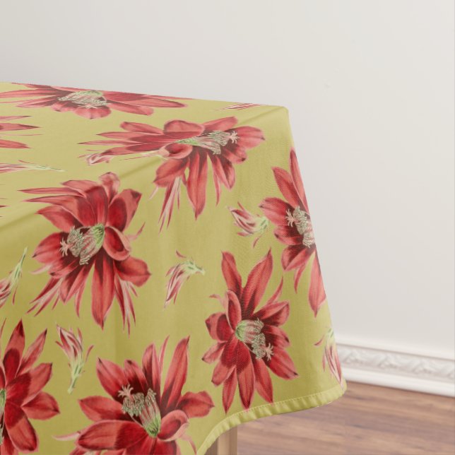 Nappe Festive Red Cactus Flows on Gold (In Situ)