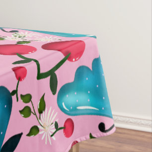 Nappe Fête d'anniversaire personnalisée avec fleurs de p