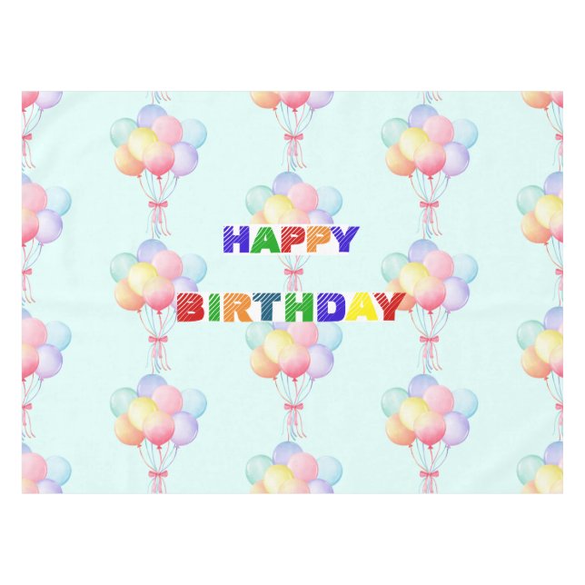 Nappe Fête d'anniversaire simple et moderne Rainbow Ball (Devant (Horizontal))