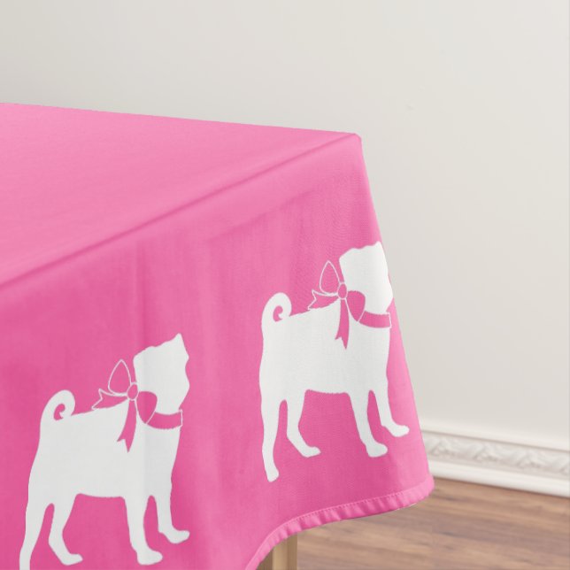 Nappe Fête de la fête du chien Carlin rose (In Situ)