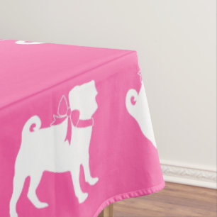 Nappe Fête de la fête du chien Carlin rose
