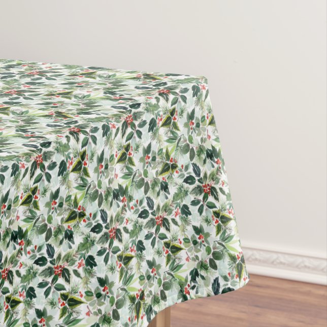 Nappe Fête de l'hiver rouge et des Feuilles variés (In Situ)