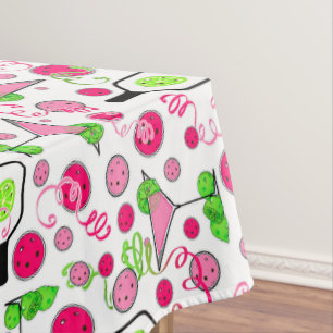 Nappe Fête de pickleball Cosmo Cocktail Rose et Vert