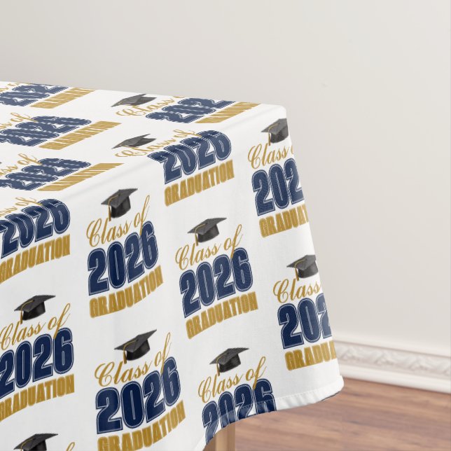Nappe Fête de remise des diplômes Navy Blue Gold Classe  (In Situ)