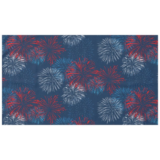 Nappe Feu d'artifice bleu et blanc | Motif à demi-goutte (Devant (Horizontal))
