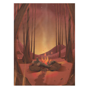 Nappe Feu de camp dans la forêt.