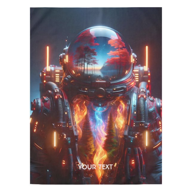 Nappe Feu de paysage d'astronautes mignons Imaginaire (Devant)