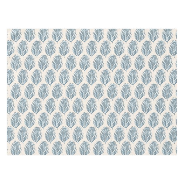 Nappe Feuille de palmier bleu et crème (Devant (Horizontal))