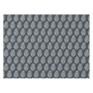 Nappe Feuille de palmier bleu marine et crème