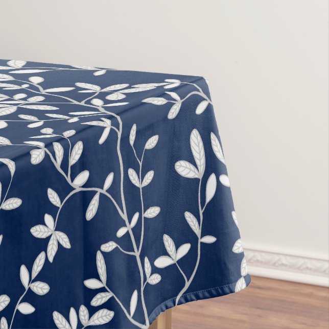 Nappe Feuille étalée bleu marine blanc (In Situ)
