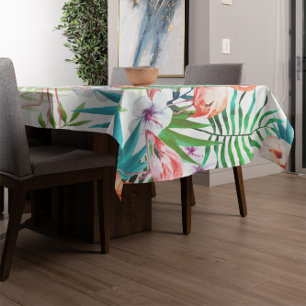 Nappe Feuille tropical de fleurs de Flamant rose de