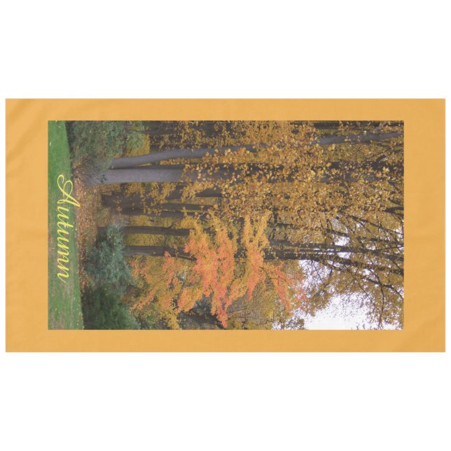 Nappe Feuilles automnales Vêtements de table d'automne (Devant (Horizontal))