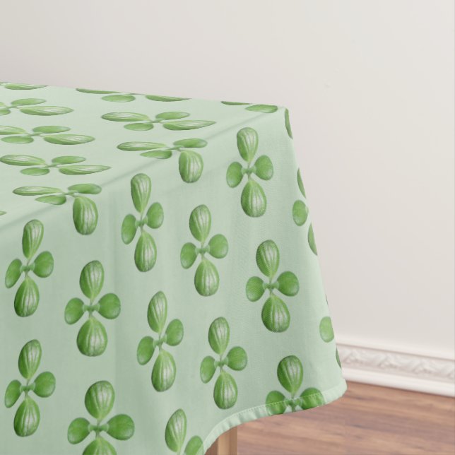 Nappe Feuilles d'arbre en Jade Vert sur fond Vert Clair (In Situ)