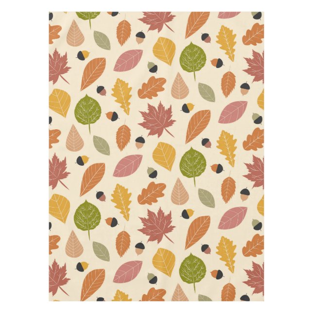 Nappe Feuilles d'automne avec Acorns en Terracotta brun (Devant)