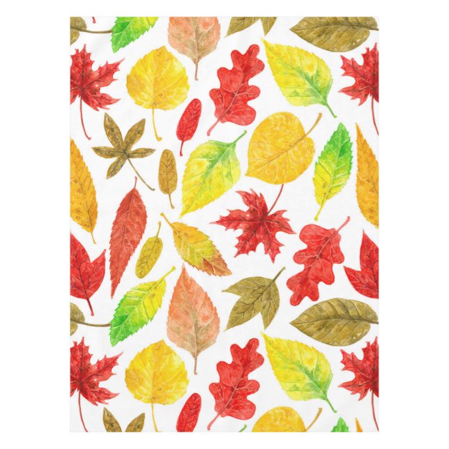 Nappe Feuilles d'automne blanc (Devant)
