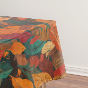 Nappe Feuilles d'automne colorées longues