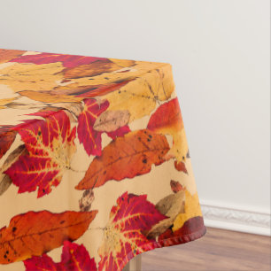 Nappe Feuilles d'automne en rouge orange jaune Brown