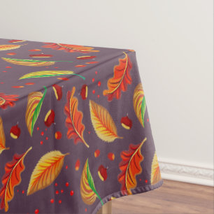 Nappe Feuilles d'automne Noix châtaignes Motif Élégant a