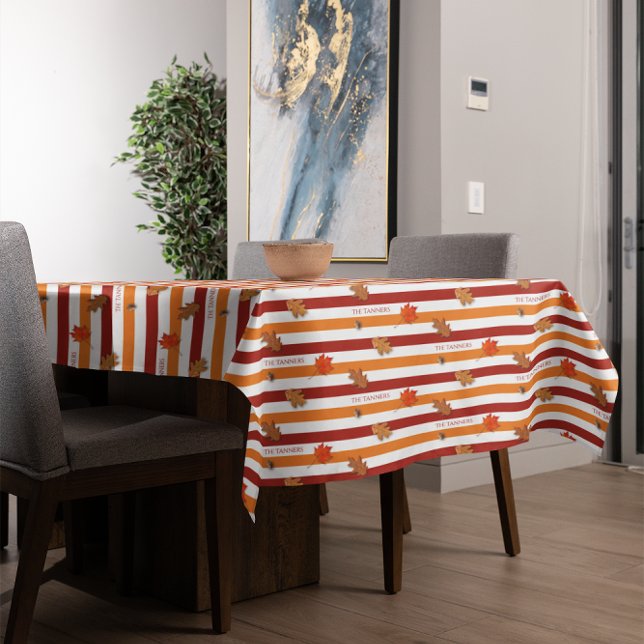 Nappe Feuilles d'automne sont rayées Personnalisées (Créateur téléchargé)