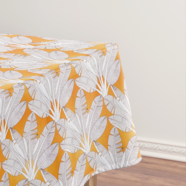 Nappe Feuilles de la forêt tropicale Orange d'été (In Situ)