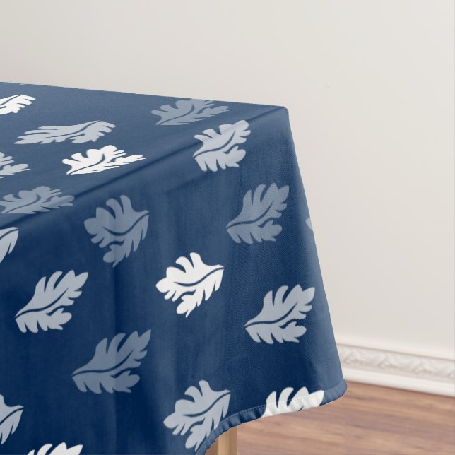 Nappe Feuilles de la marine Blue Antique Motif (In Situ)