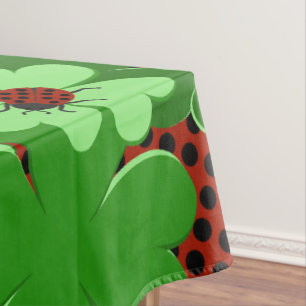 Nappe Feuilles de trèfle d'insecte rouge joli vert