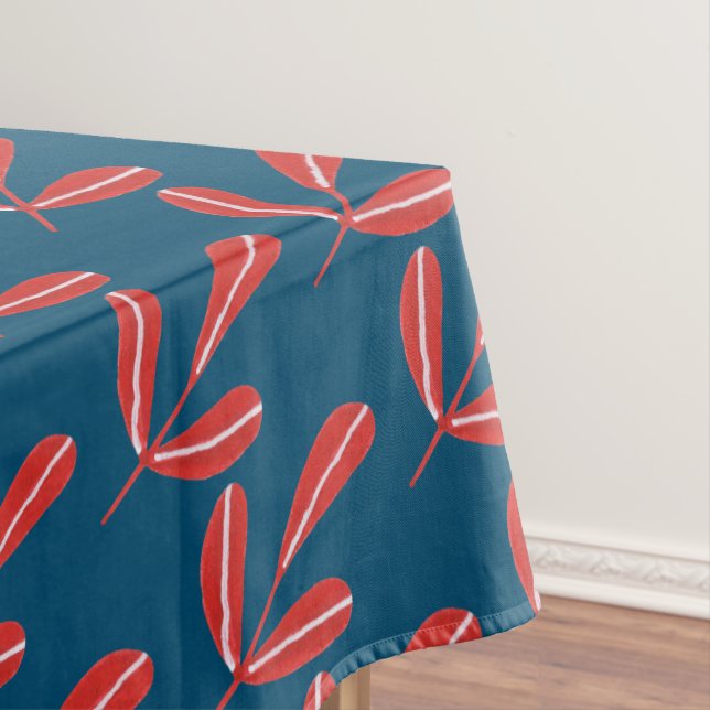 Nappe Feuilles rouges sur bleu (In Situ)