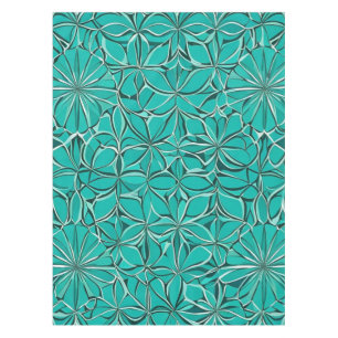 Nappe Feuilles turquoises et verts