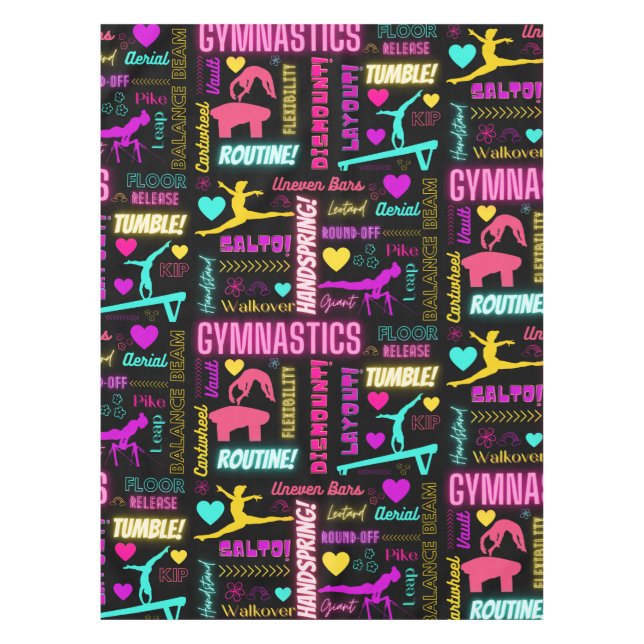 Nappe Filles colorées Gymnastique Glossaire Typographie (Devant)